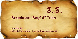 Bruckner Boglárka névjegykártya